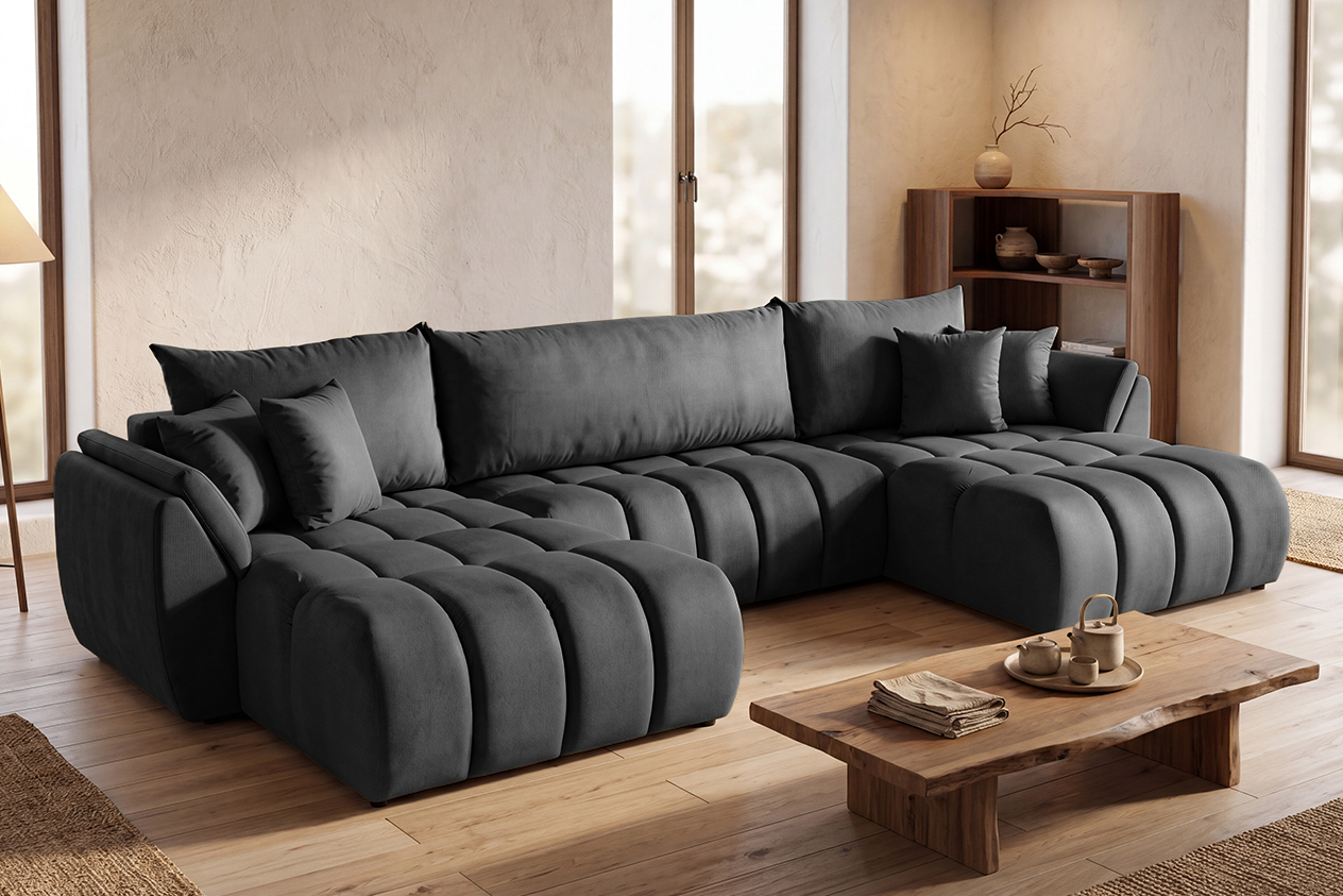 OTI U Ecksofa Monolith 95 Dunkelgrau